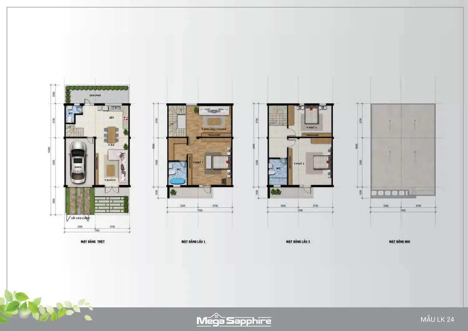 Layout thiết kế nhà phố, biệt thự Mega Ruby