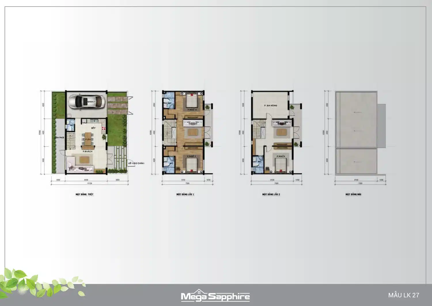 Layout thiết kế nhà phố, biệt thự Mega Ruby