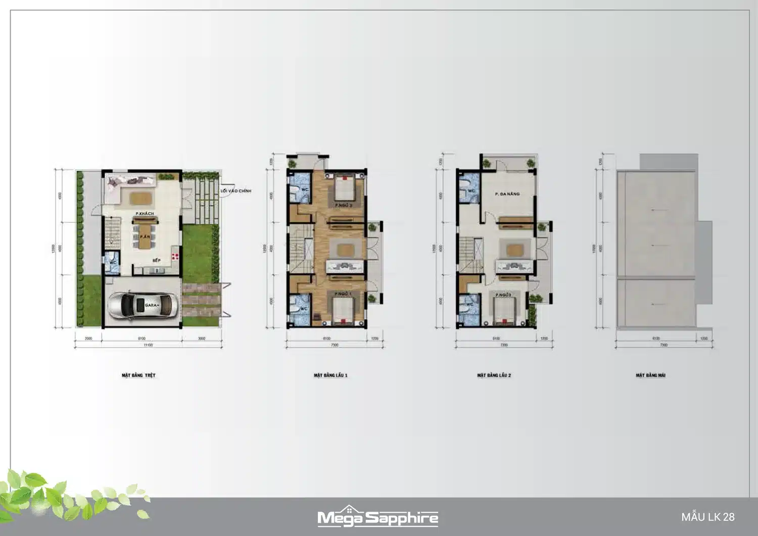 Layout thiết kế nhà phố, biệt thự Mega Ruby