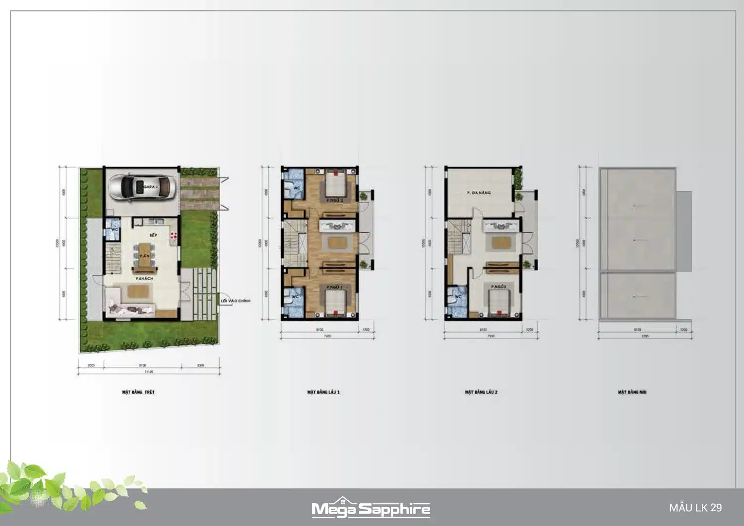 Layout thiết kế nhà phố, biệt thự Mega Ruby